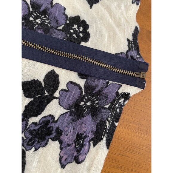 Silence + Noise Anthropologie Soft Zipper Racer Back Top Womens S Blue & Purple - Picture 4 of 5